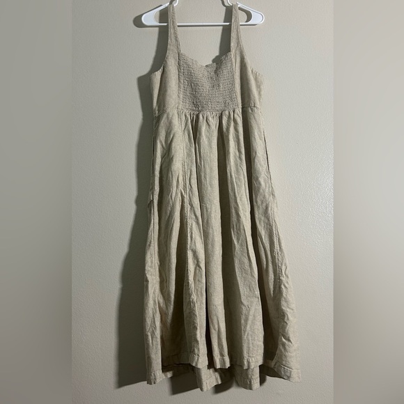 Old Navy Linen Blend Cream Sleeveless Dress - Picture 6 of 6